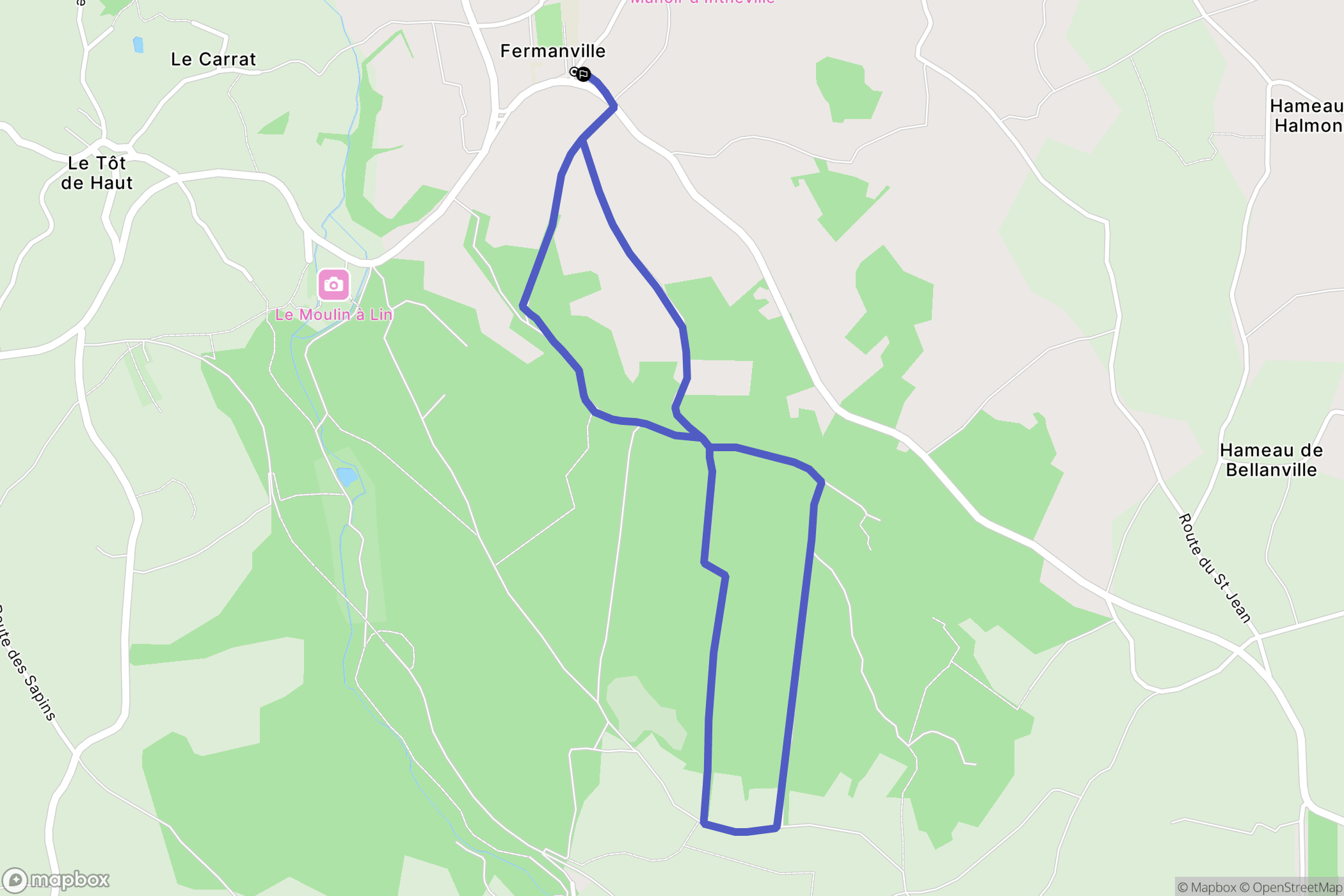 Fermanville : carte du parcours de randonnée - France
