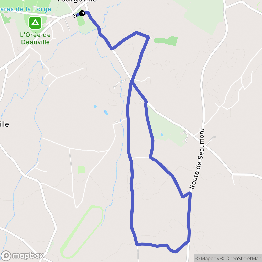 Tourgéville : carte du parcours de randonnée - France