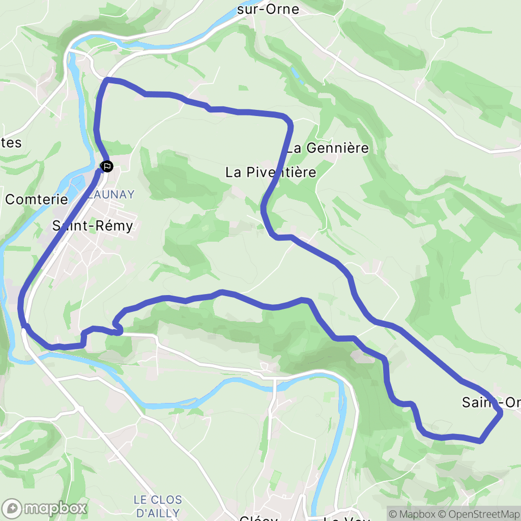 Saint-Rémy : carte du parcours de randonnée - France