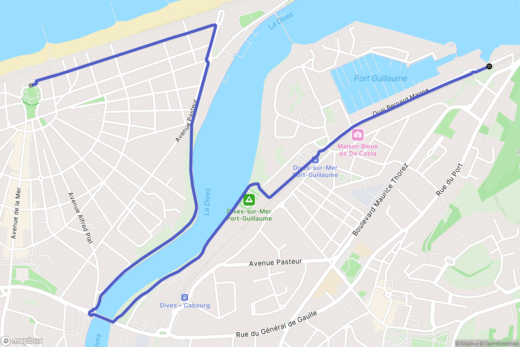 Cabourg : carte du parcours de randonnée - France