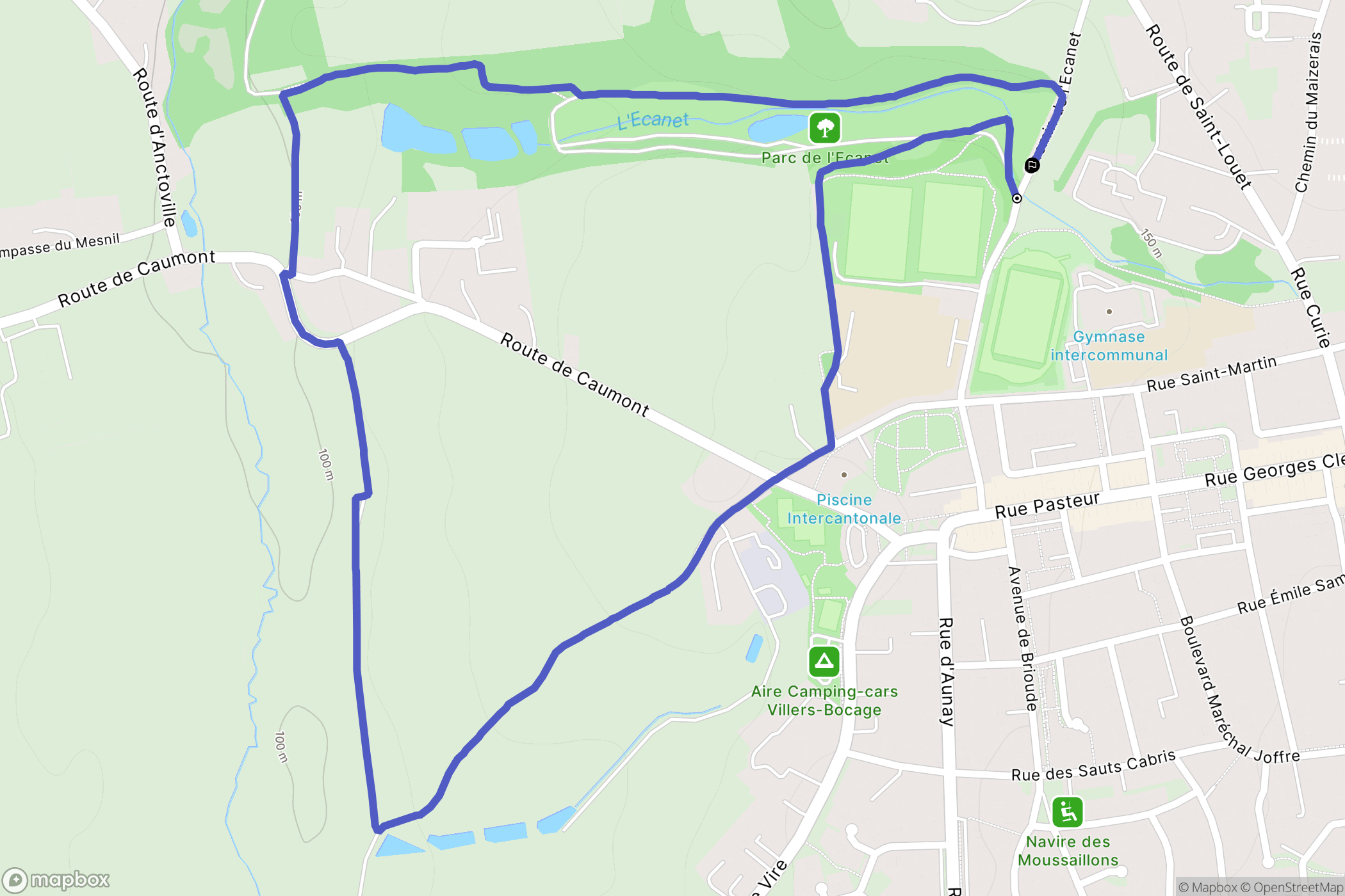 Villers-Bocage : carte du parcours de randonnée - France