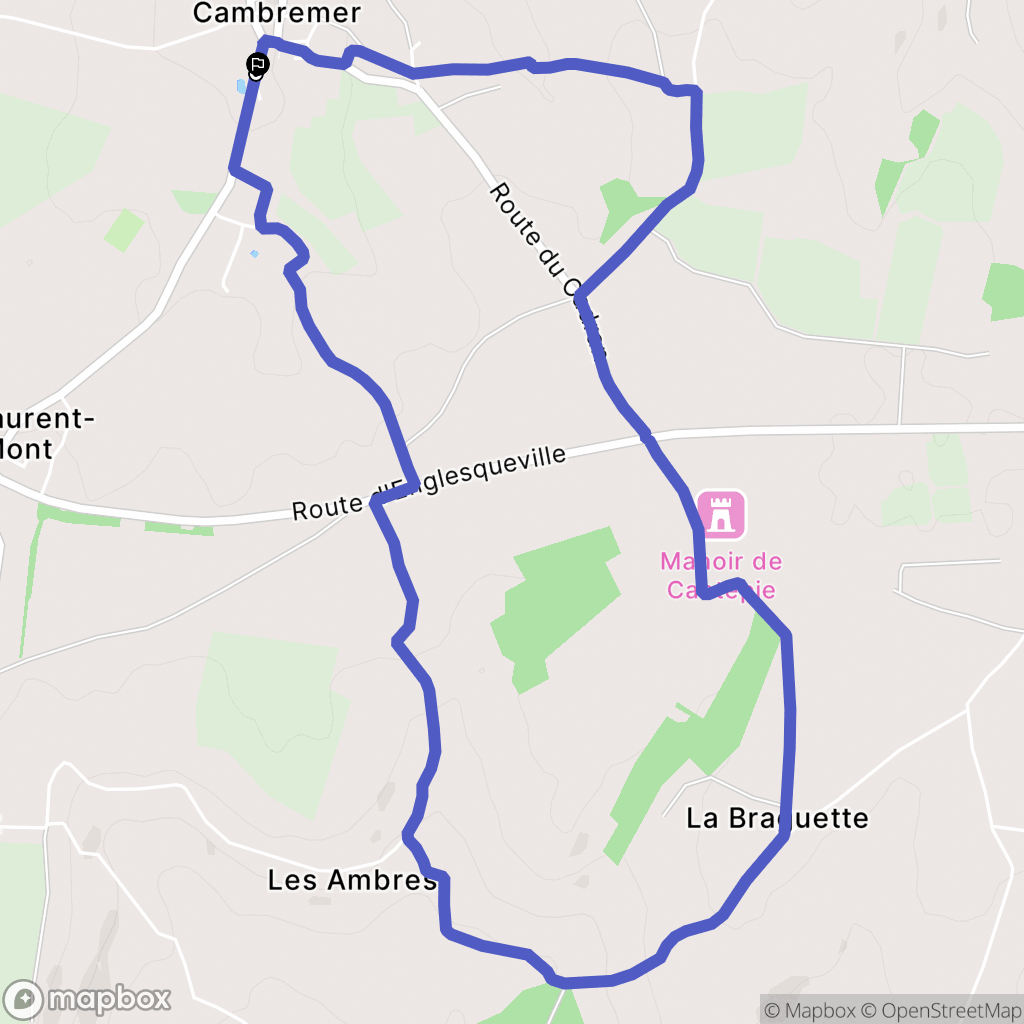 Cambremer : carte du parcours de randonnée - France
