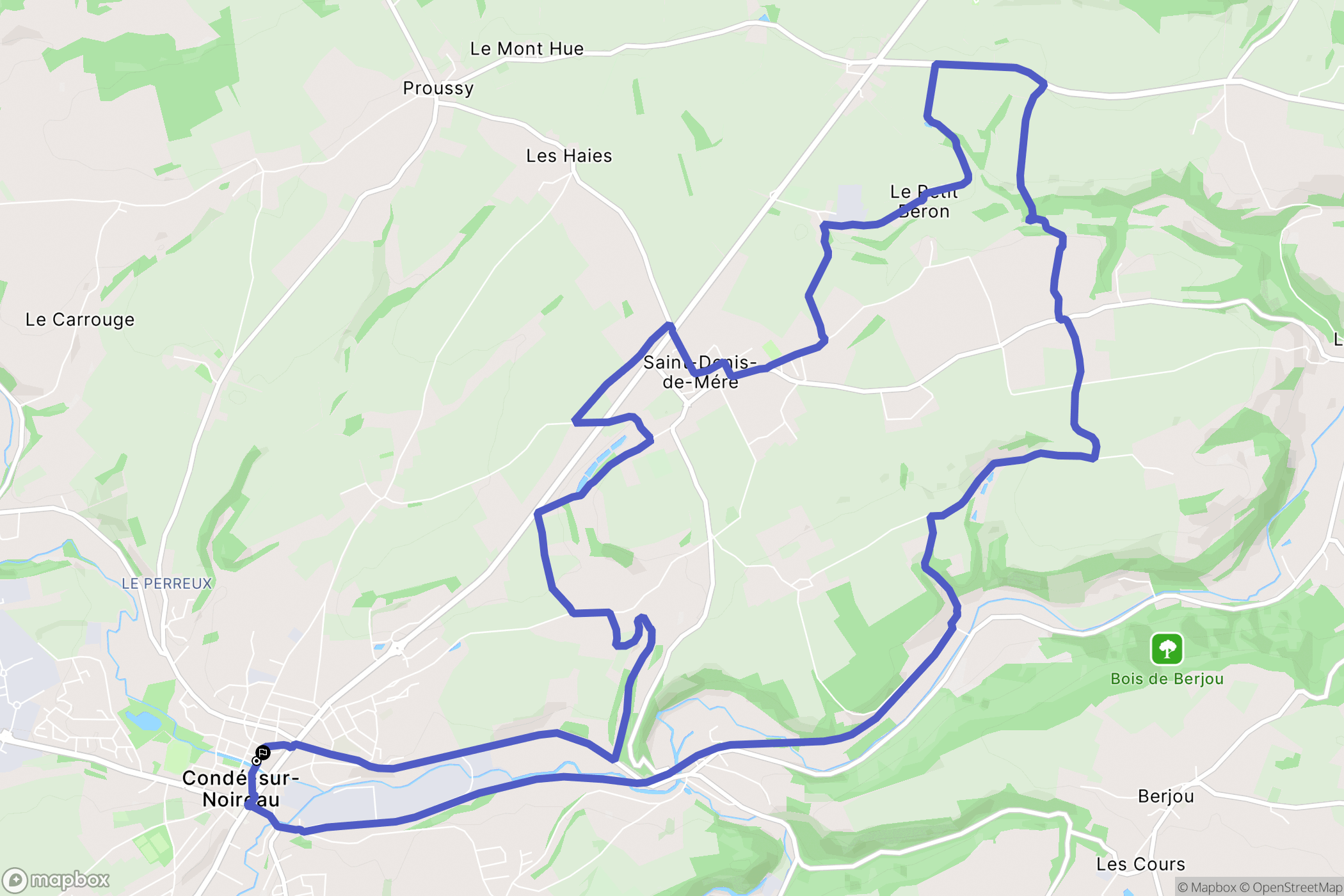 Condé-sur-Noireau : carte du parcours de randonnée - France