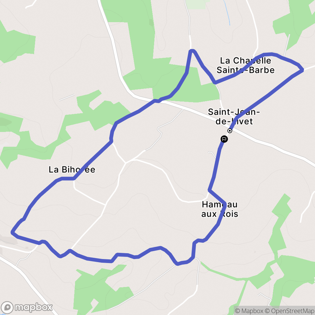 Saint-Jean-de-Livet : carte du parcours de randonnée - France