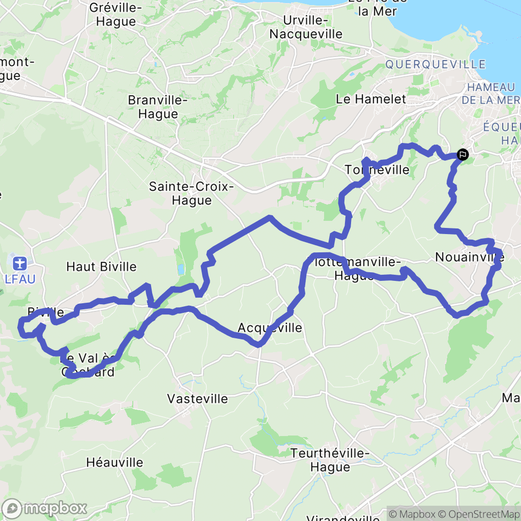 Hainneville : carte du parcours de randonnée - France