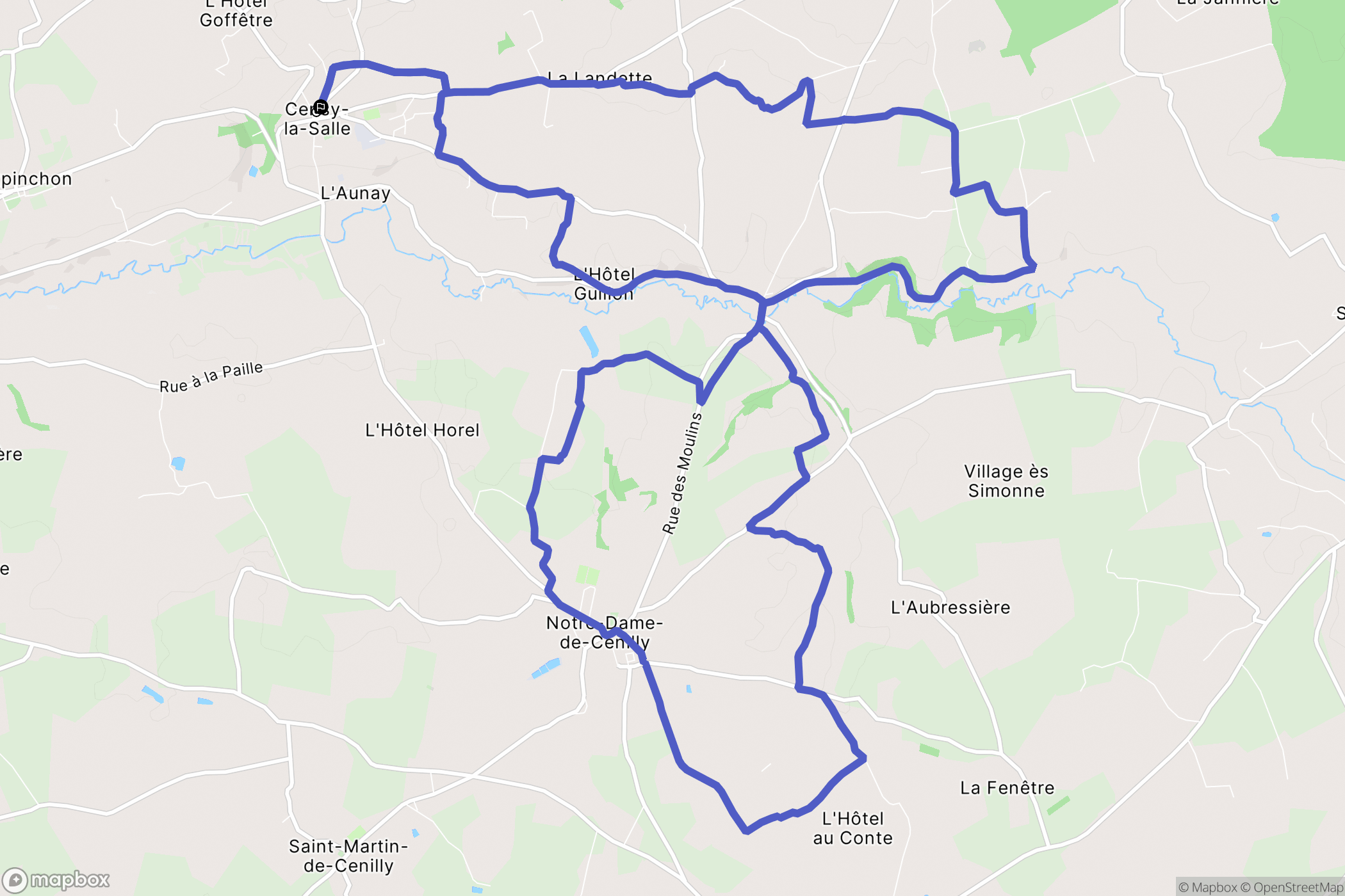 Cerisy la Salle : carte du parcours de randonnée - France