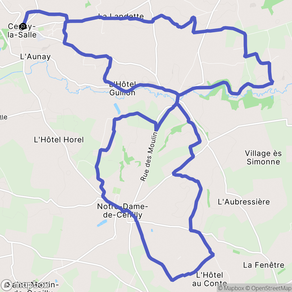 Cerisy la Salle : carte du parcours de randonnée - France