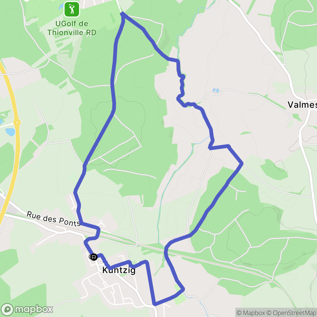 Kuntzig : carte du parcours de randonnée - France