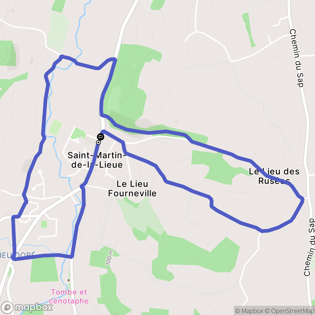 Saint-Martin-de-la-Lieue : carte du parcours de randonnée - France