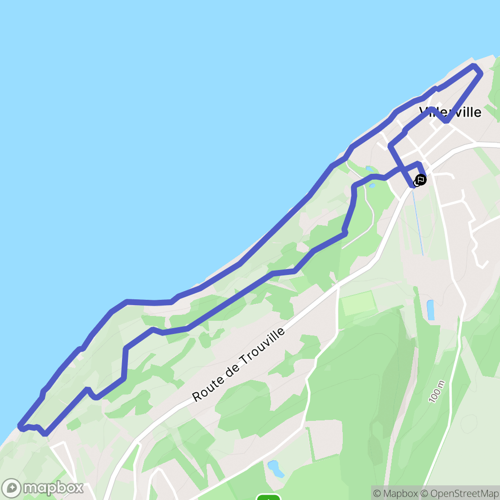 Villerville : carte du parcours de randonnée - France