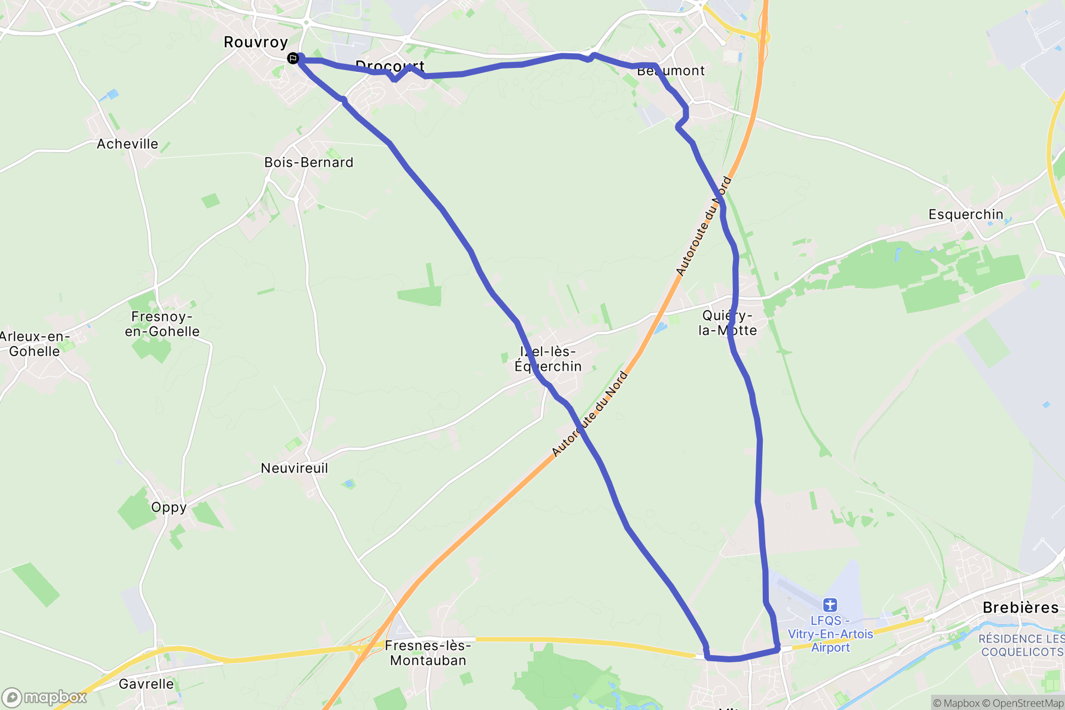 Rouvroy : carte du parcours de randonnée - France