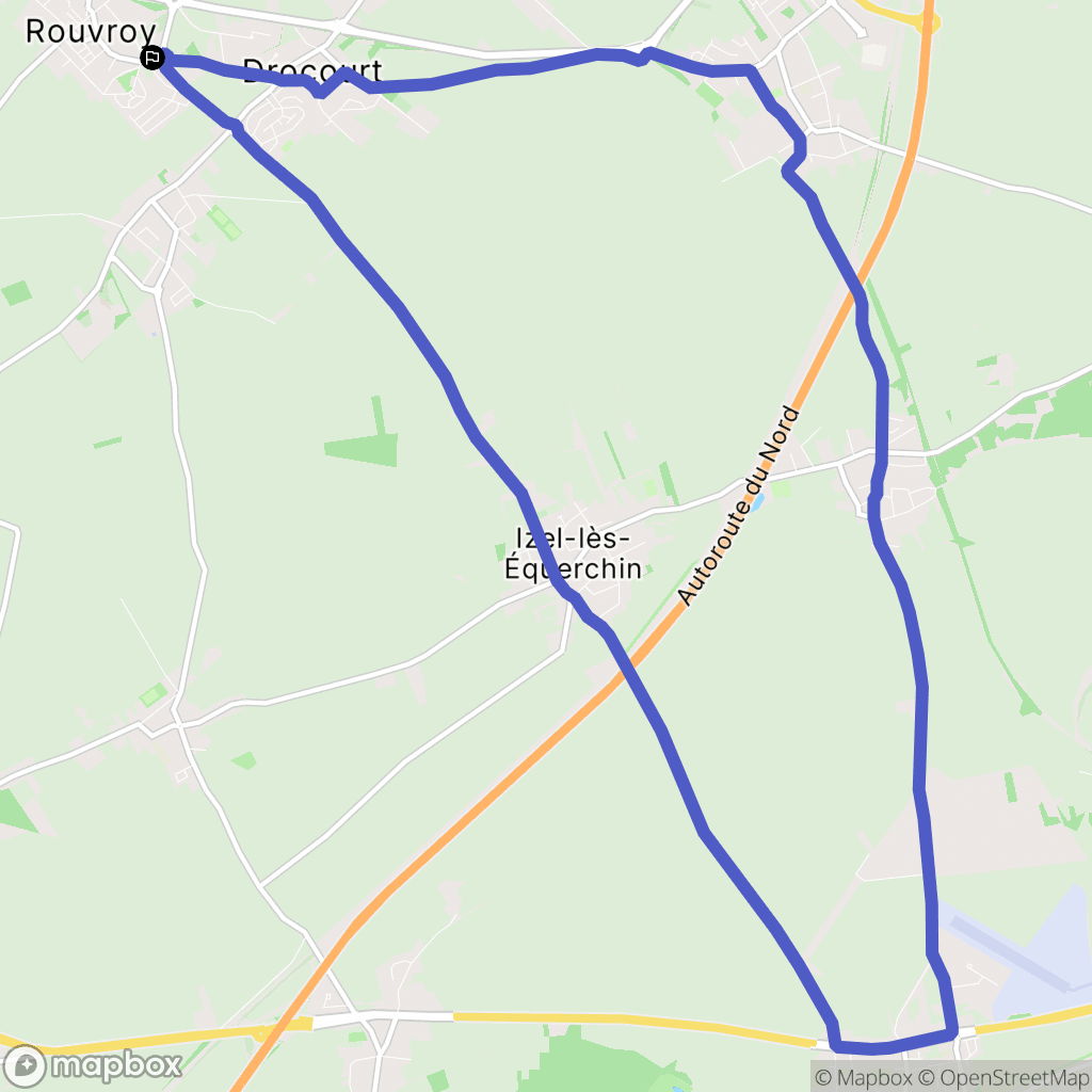 Rouvroy : carte du parcours de randonnée - France