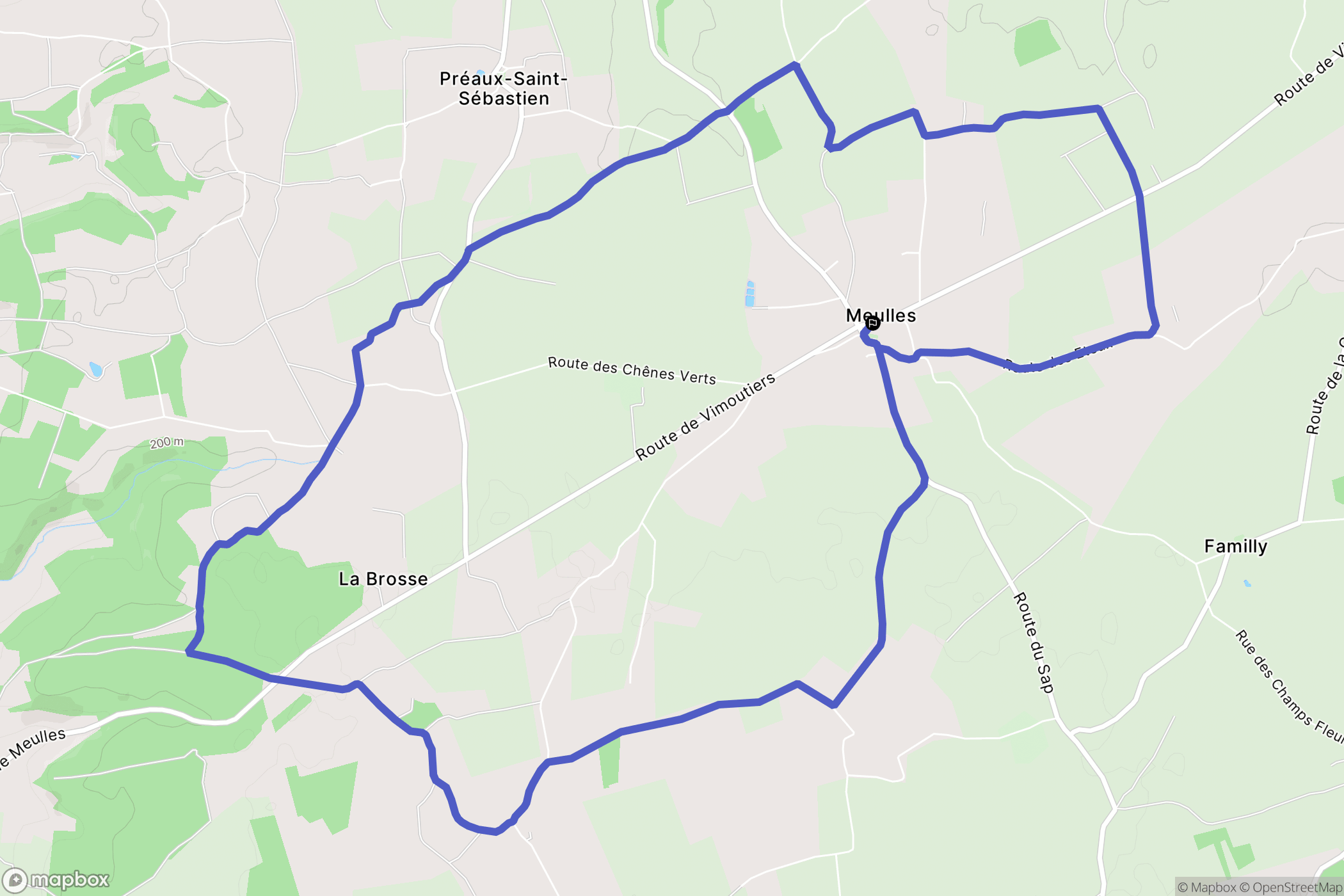 Meulles : carte du parcours de randonnée - France