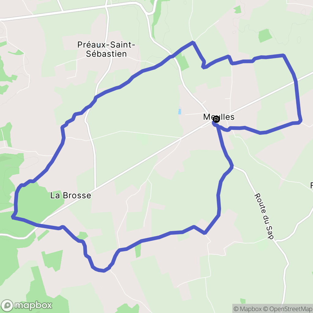 Meulles : carte du parcours de randonnée - France