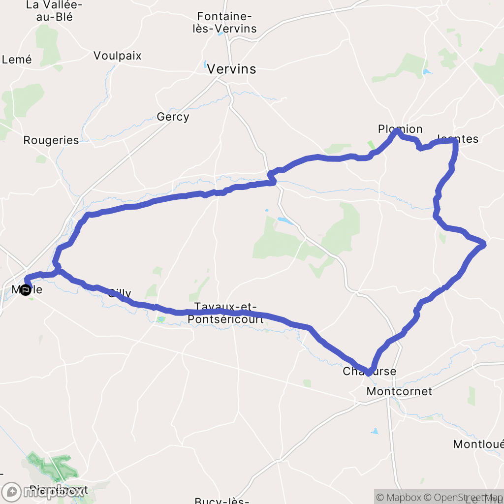 Marle : carte du parcours de randonnée - France
