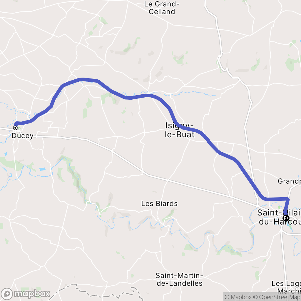 Ducey-les-Chéris : carte du parcours de randonnée - France