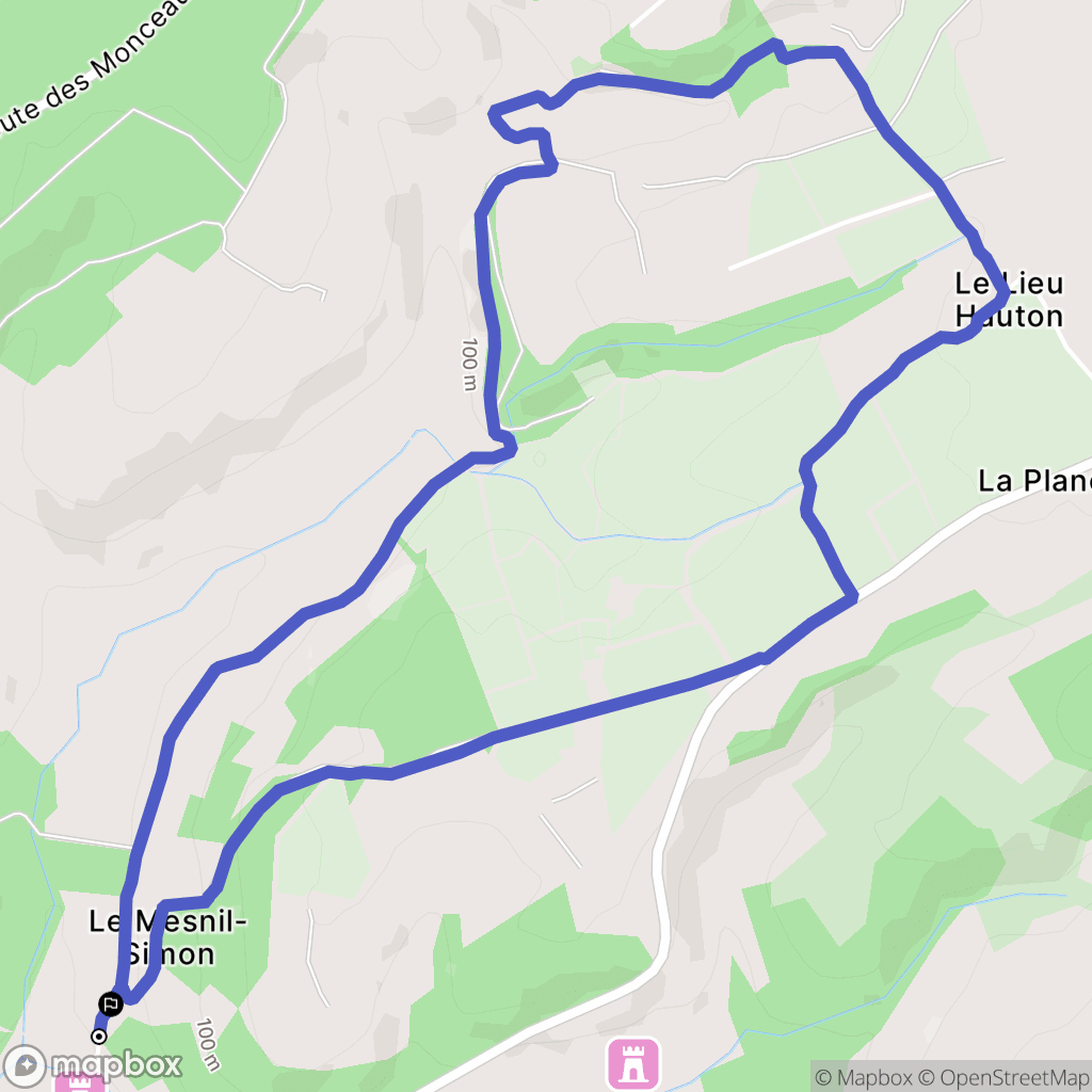 Le Mesnil-Simon : carte du parcours de randonnée - France