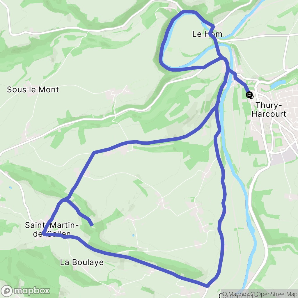 Thury-Harcourt : carte du parcours de randonnée - France