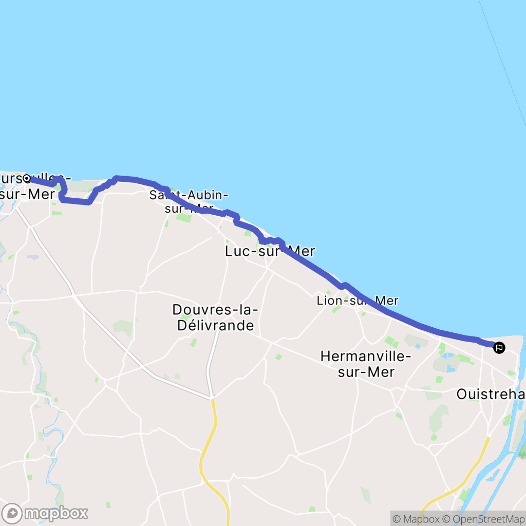 Courseulles-sur-Mer : carte du parcours de randonnée - France