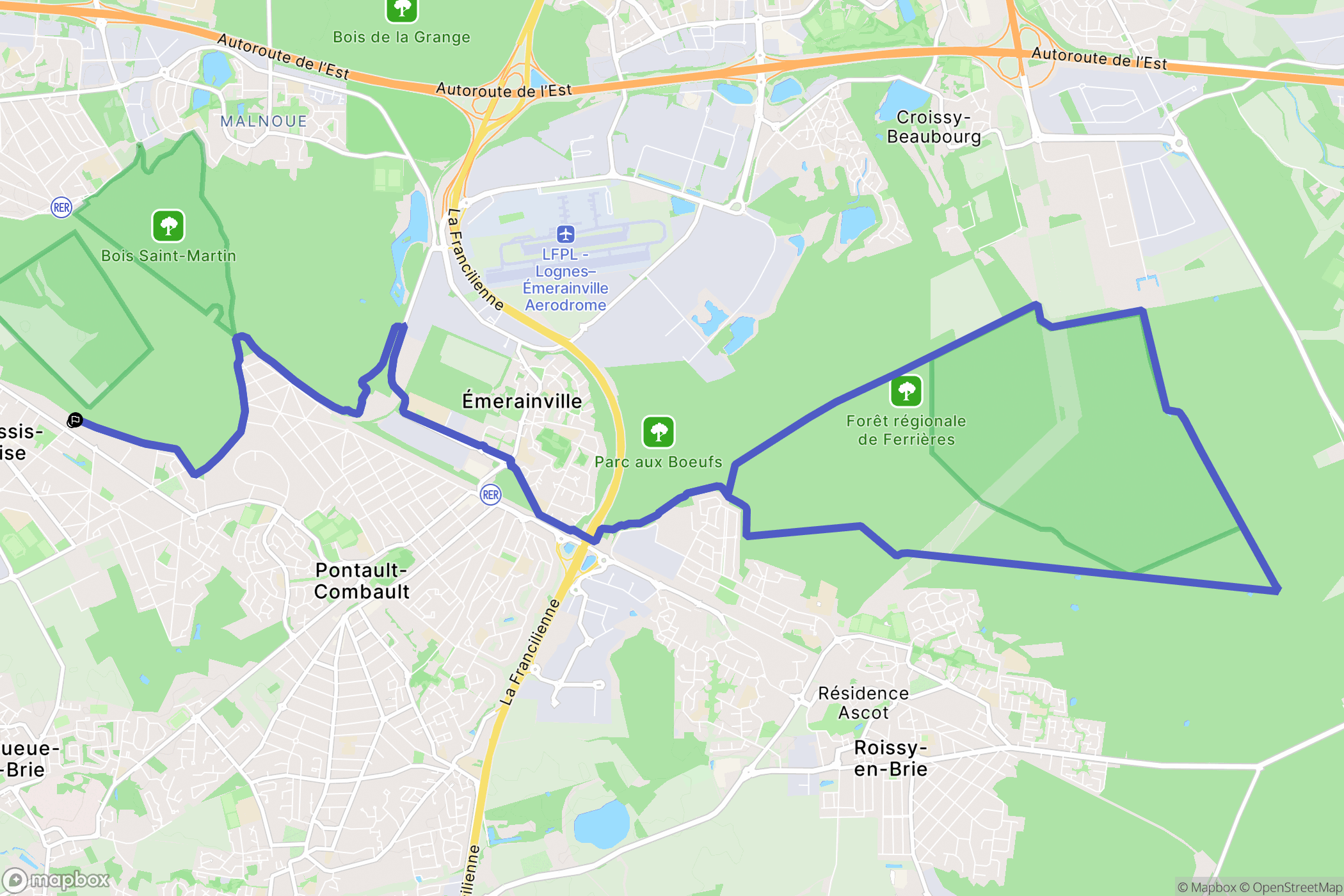 Le Plessis-Trévise : carte du parcours de randonnée - France