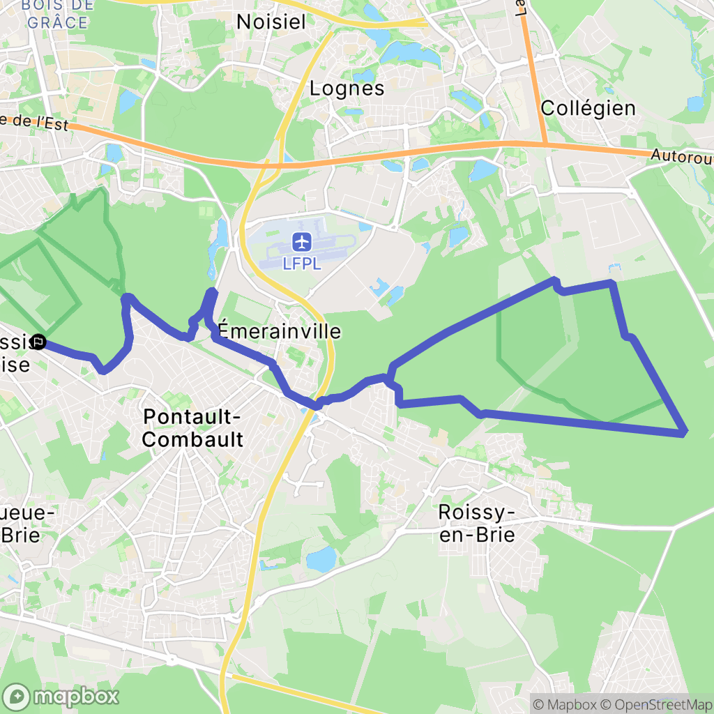 Le Plessis-Trévise : carte du parcours de randonnée - France