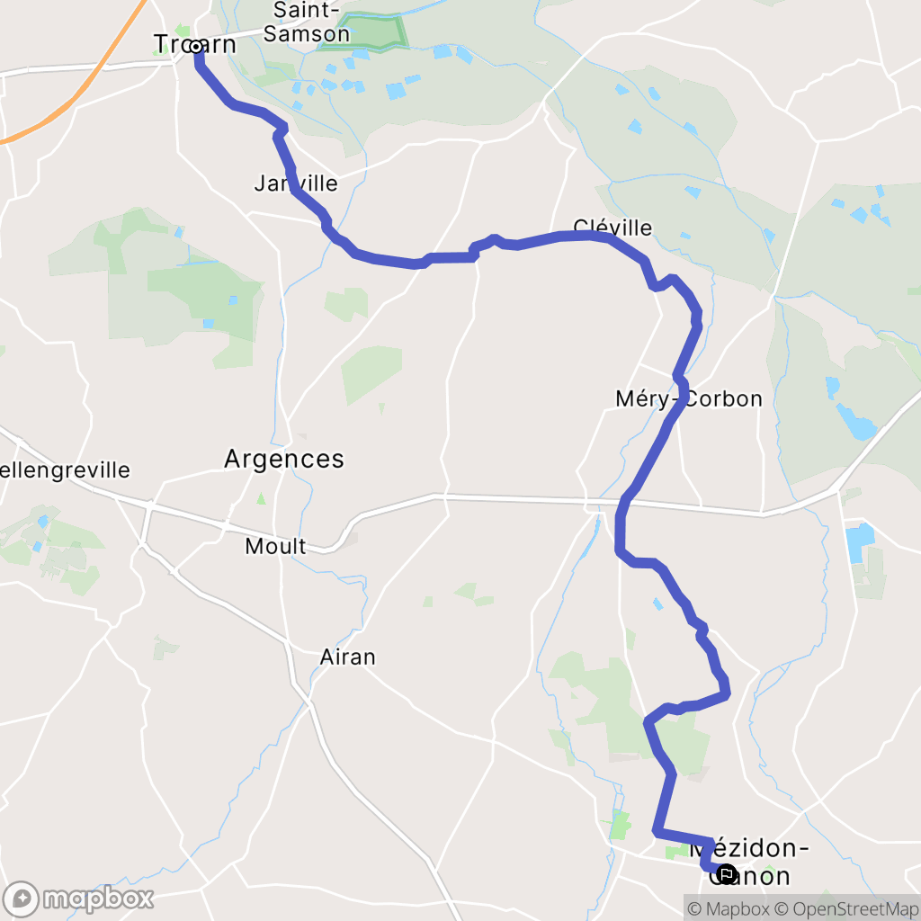 Troam : carte du parcours de randonnée - France