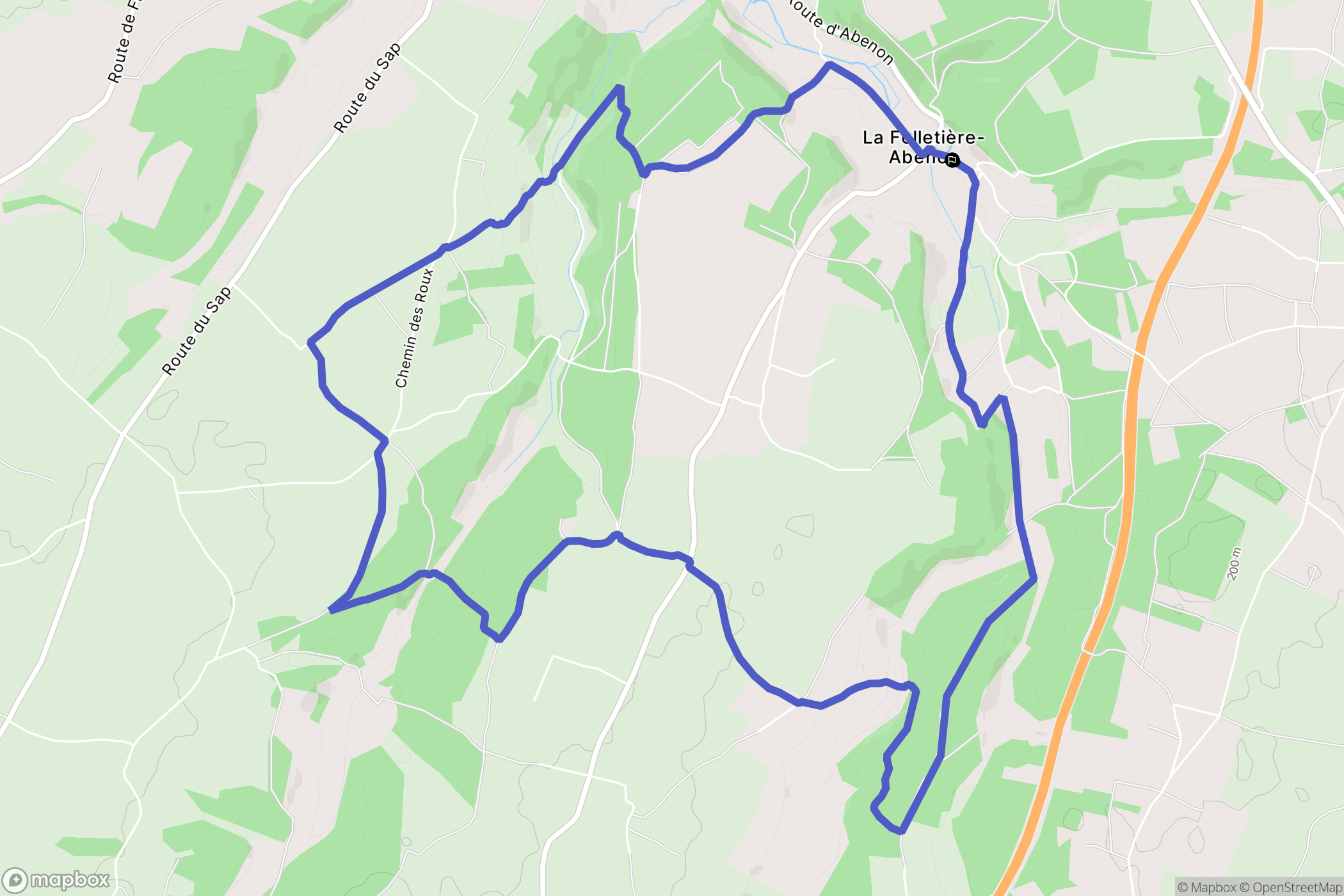 La Folletière-Abenon : carte du parcours de randonnée - France