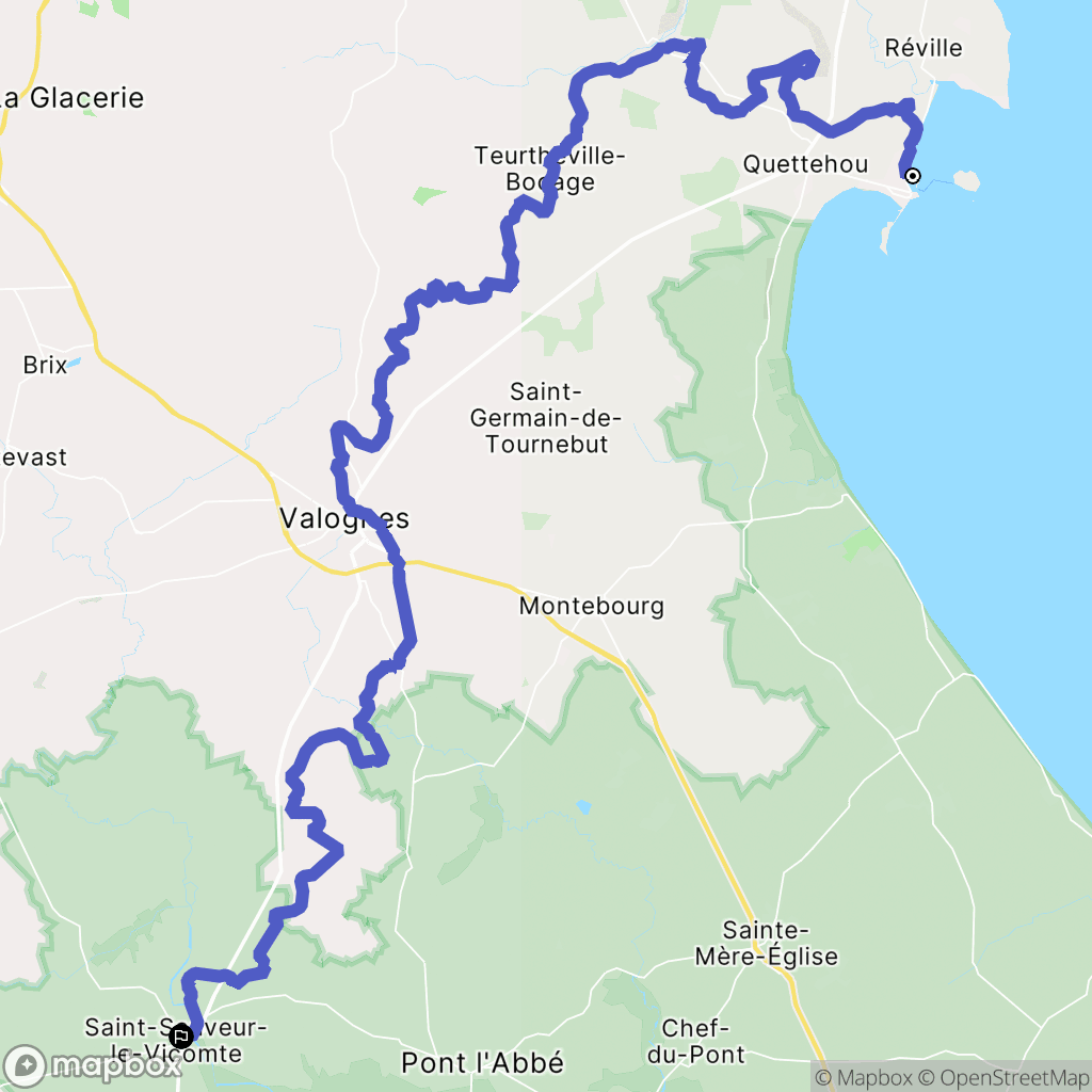 Saint-Vaast-la-Hougue : carte du parcours de randonnée - France
