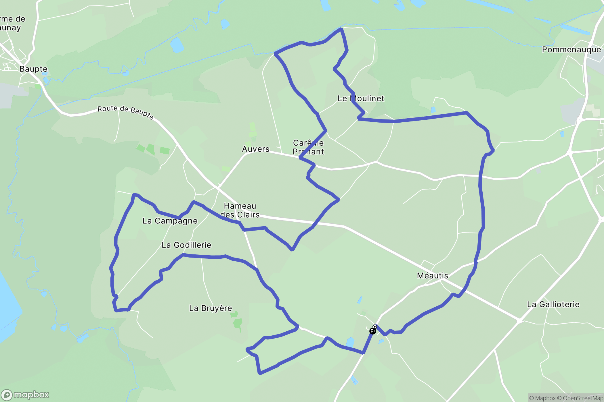 Méautis : carte du parcours de randonnée - France