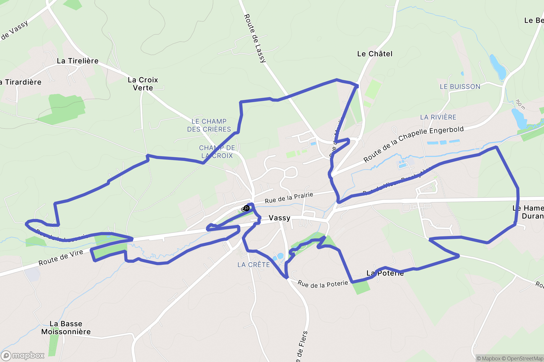 Vassy : carte du parcours de randonnée - France
