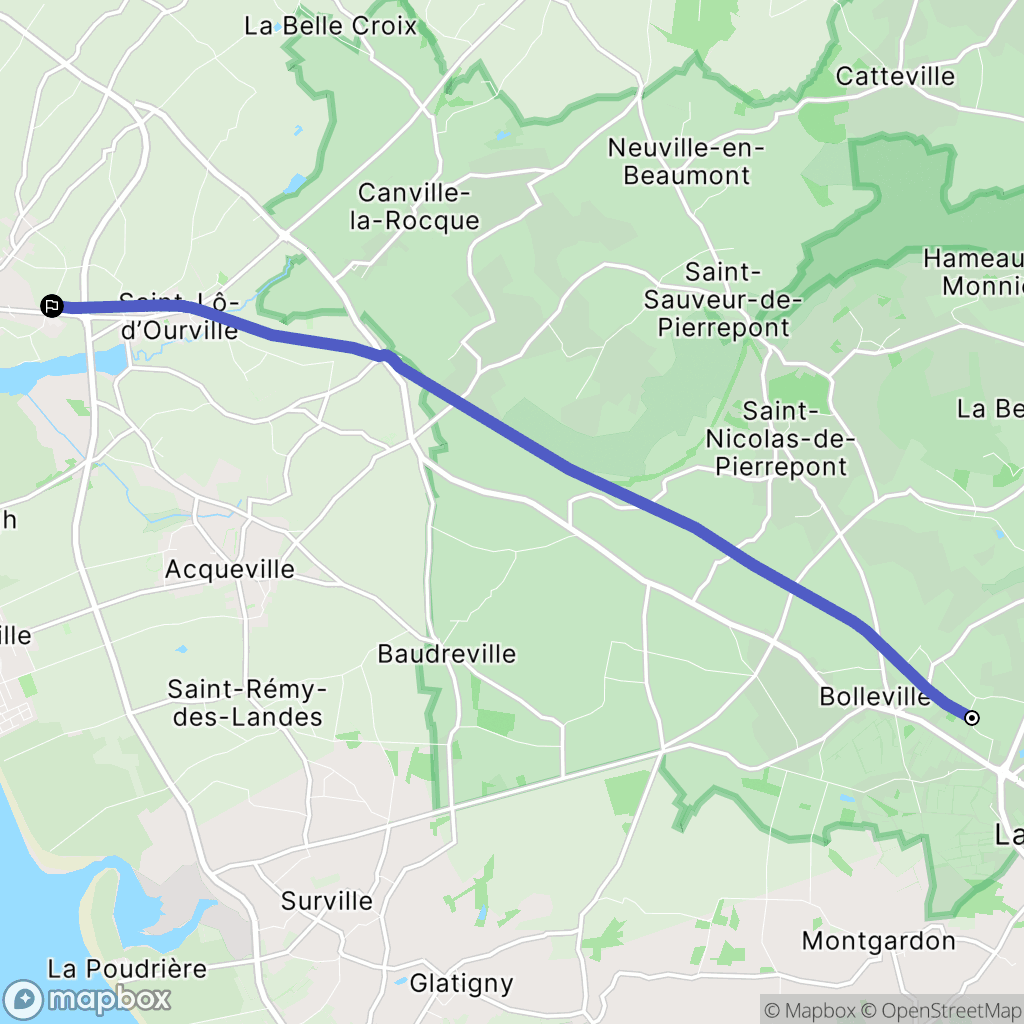 La-Haye-du-Puits : carte du parcours de randonnée - France