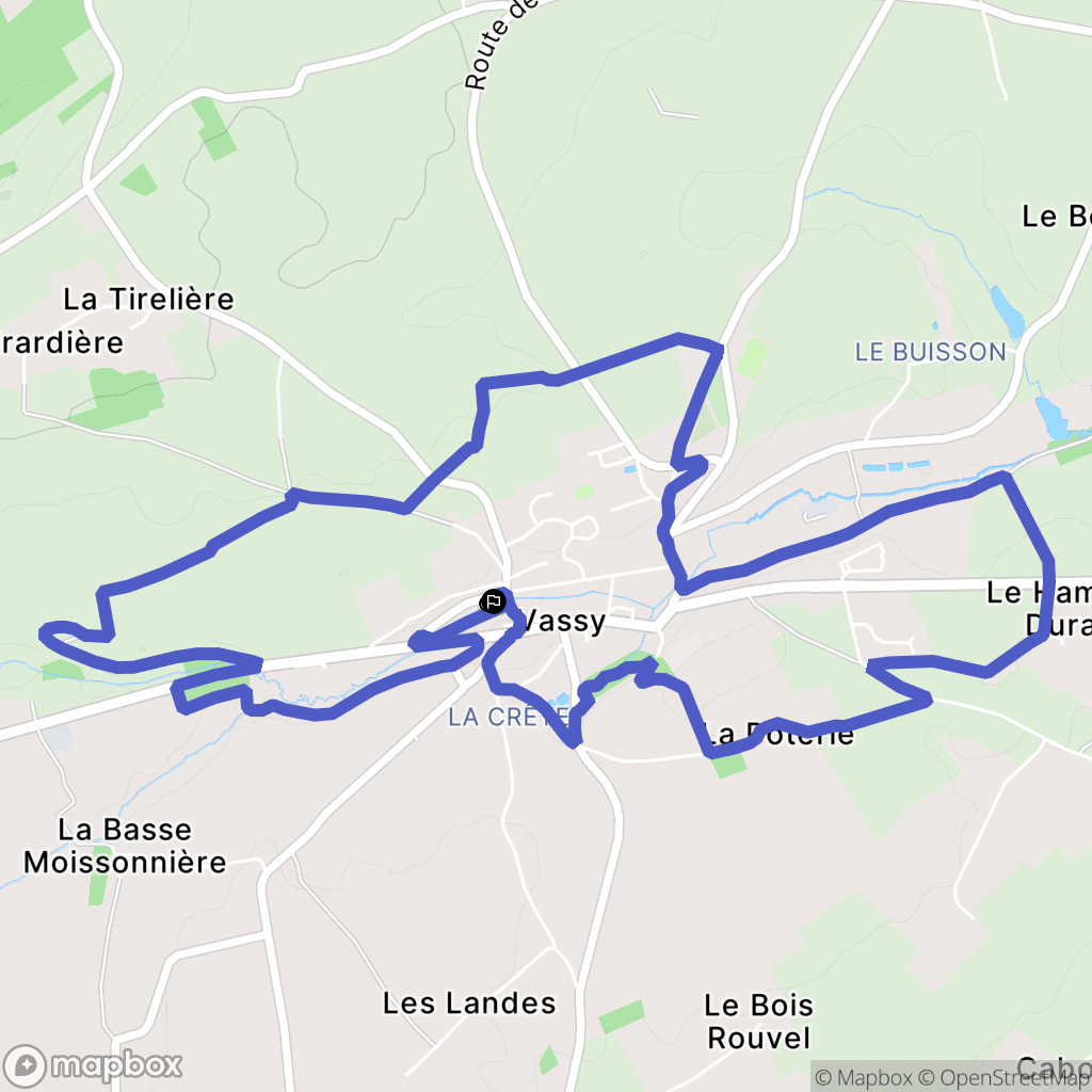 Vassy : carte du parcours de randonnée - France