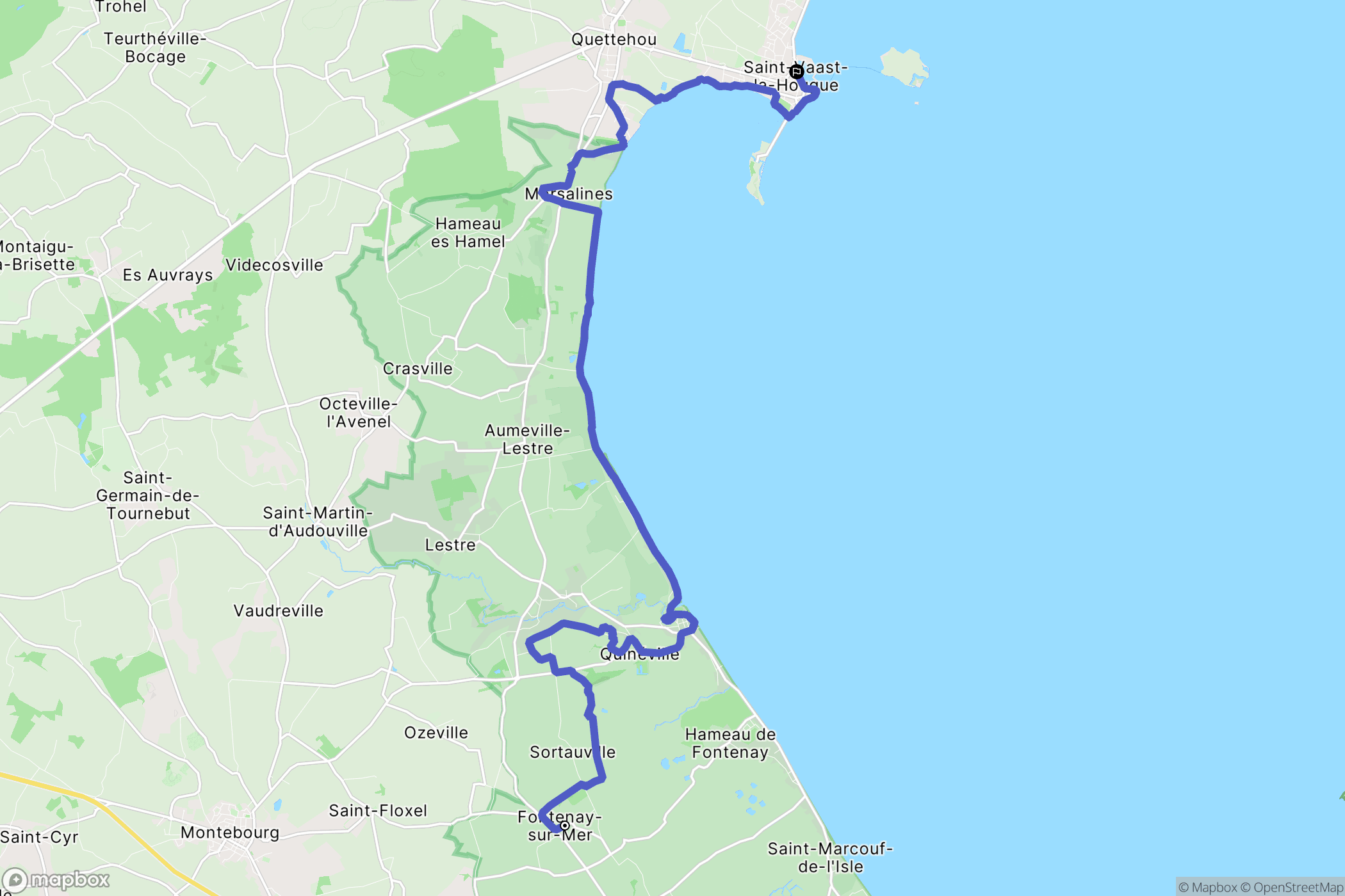 Fontenay-sur-Mer : carte du parcours de randonnée - France