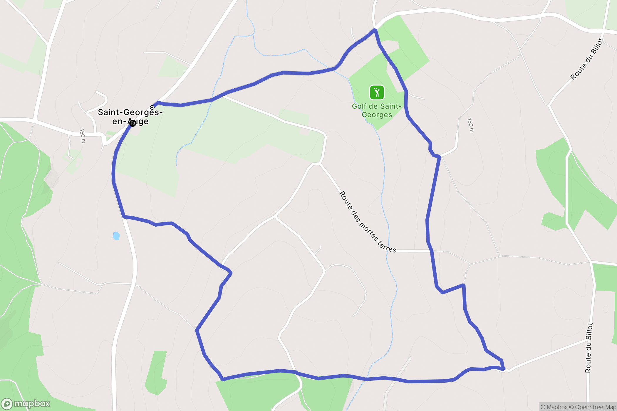 Saint-Pierre-en-Auge (Saint-Georges-en-Auge) : carte du parcours de randonnée - France