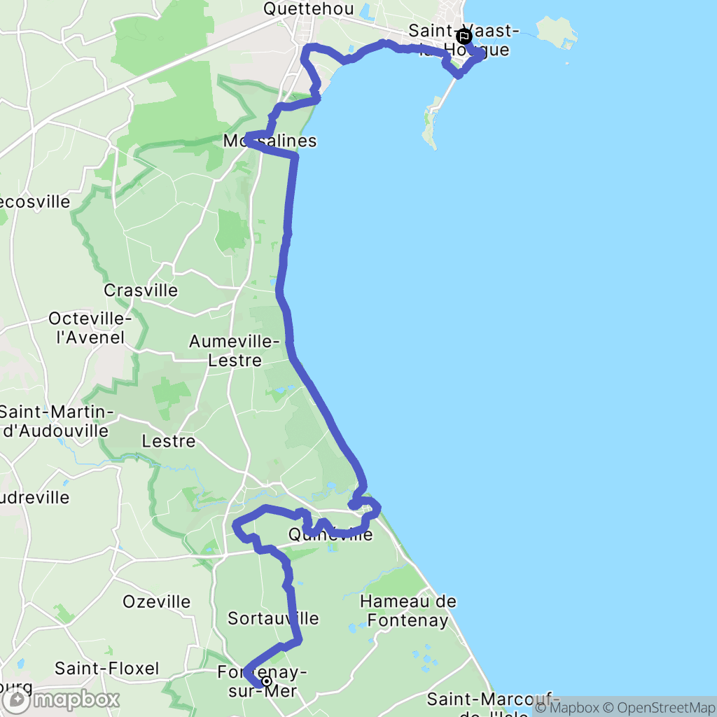 Fontenay-sur-Mer : carte du parcours de randonnée - France
