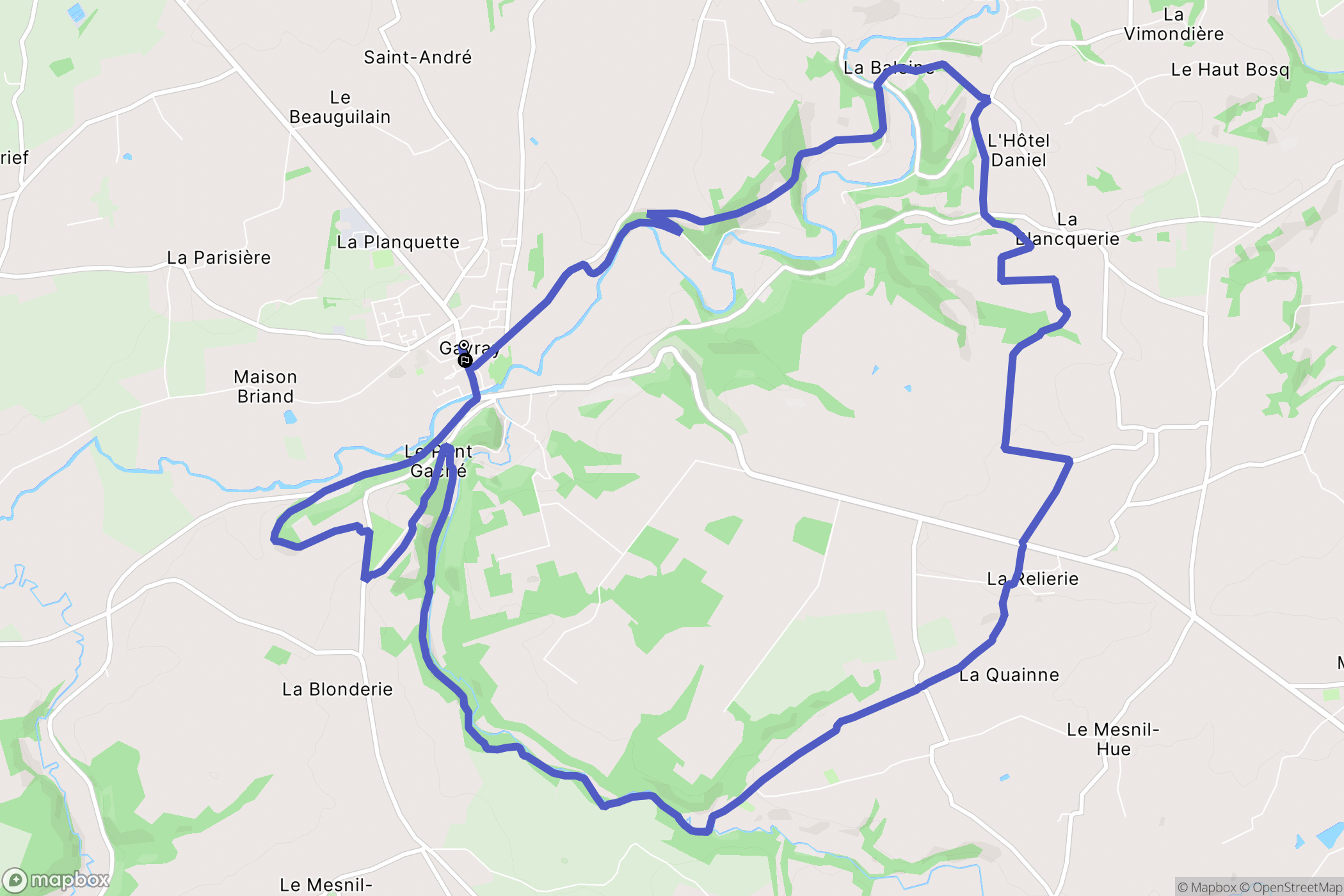 Gavray : carte du parcours de randonnée - France