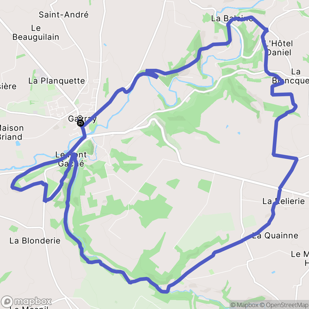 Gavray : carte du parcours de randonnée - France