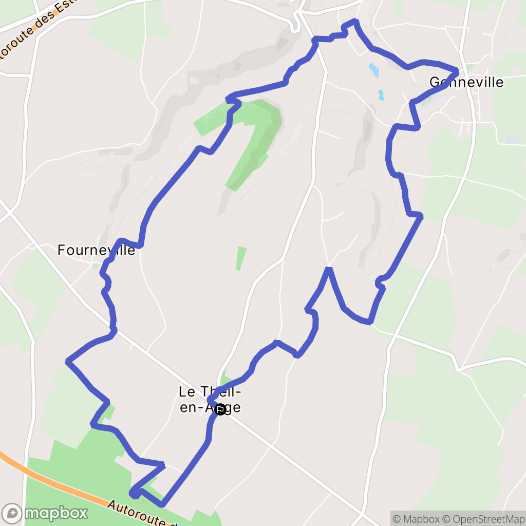 Le Theil-en-Auge : carte du parcours de randonnée - France