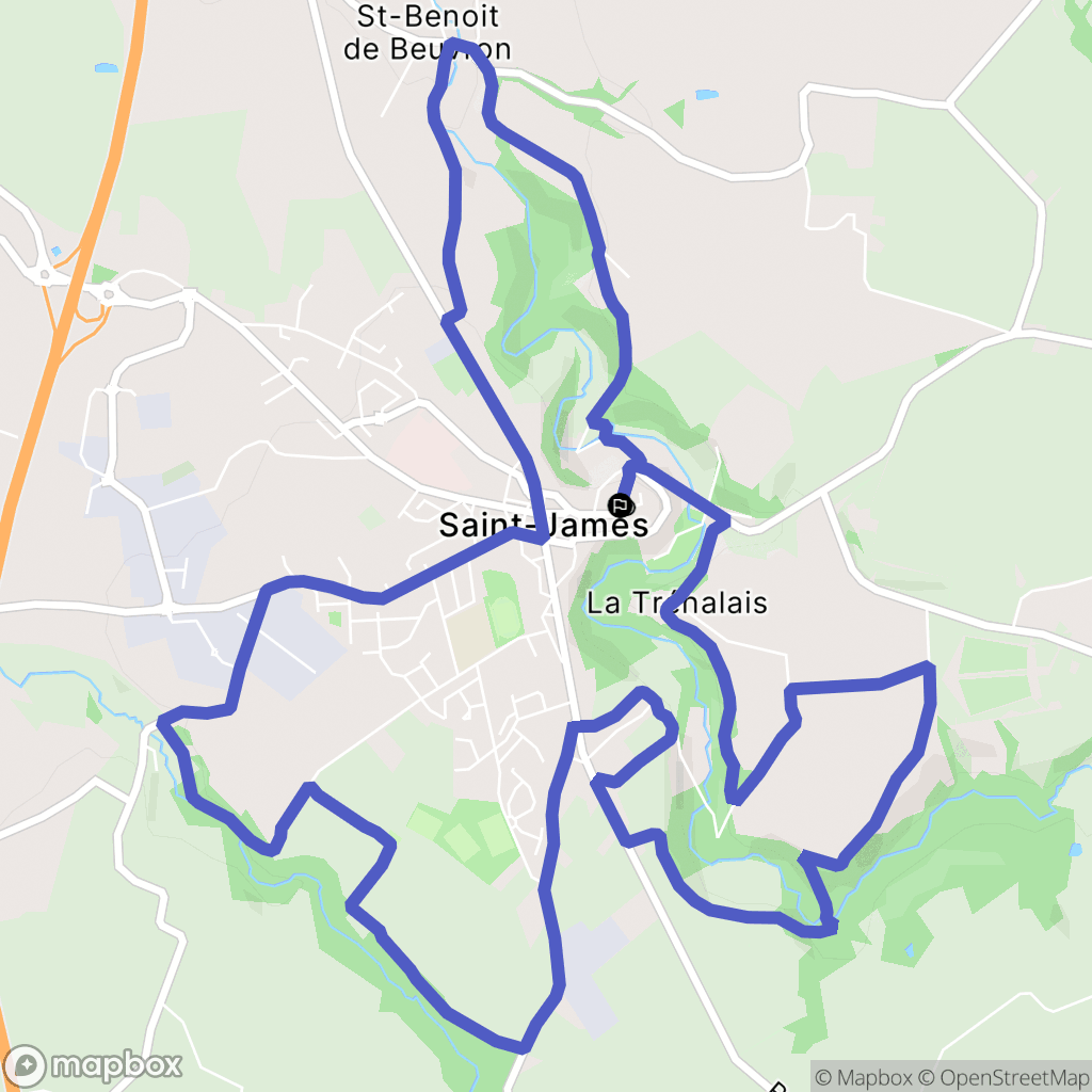Saint James : carte du parcours de randonnée - France