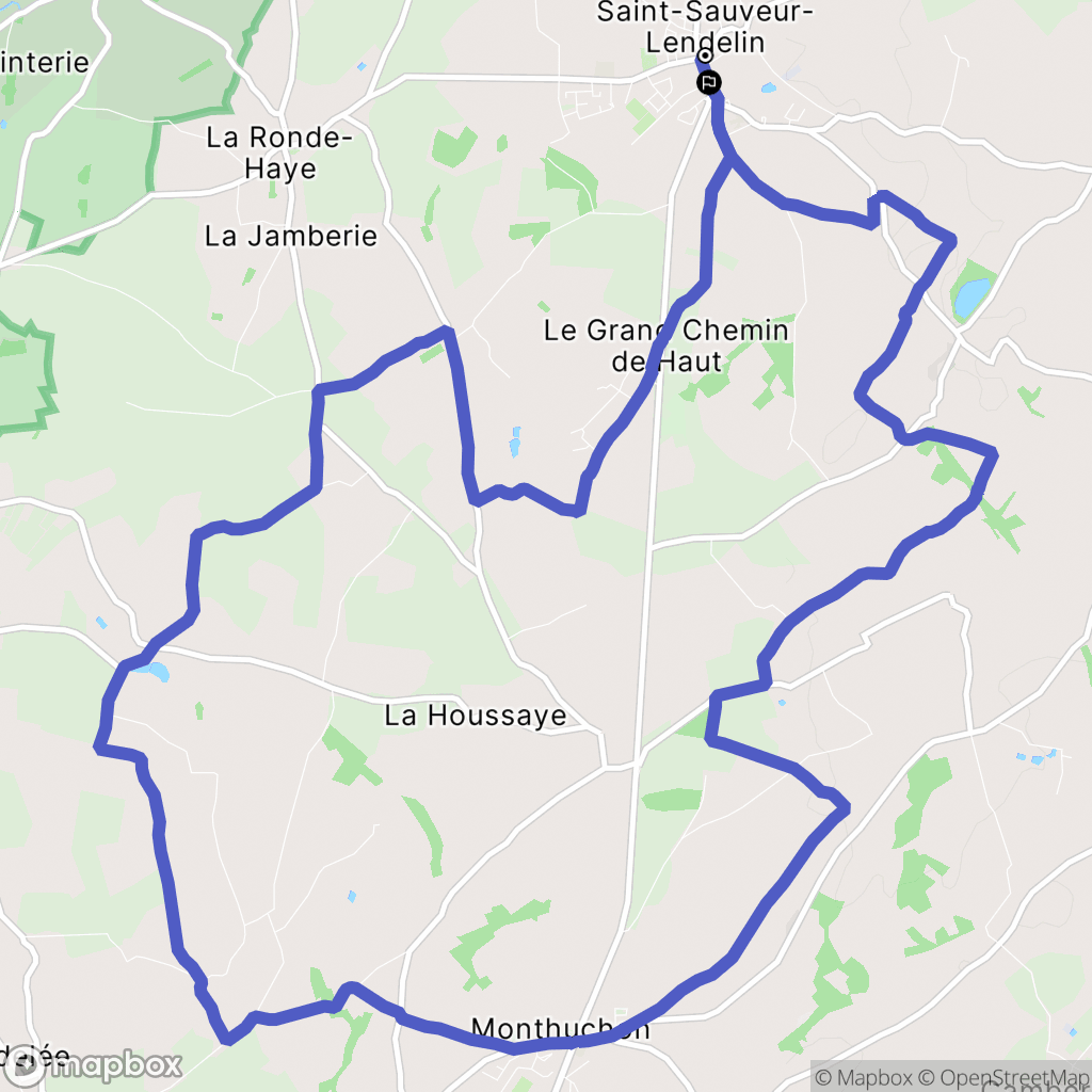 Saint Sauveur Lendelin : carte du parcours de randonnée - France