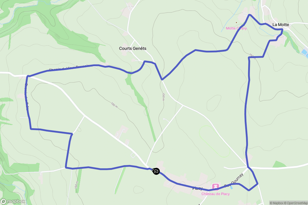 Cesny-les-Sources : carte du parcours de randonnée - France