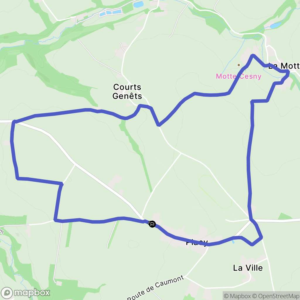 Cesny-les-Sources : carte du parcours de randonnée - France