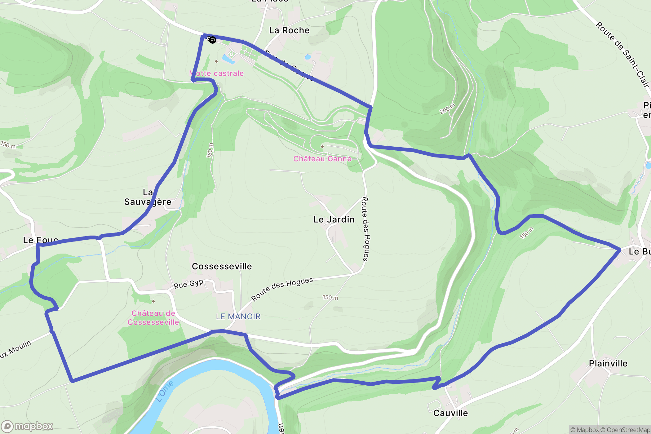 La Pommeraye : carte du parcours de randonnée - France