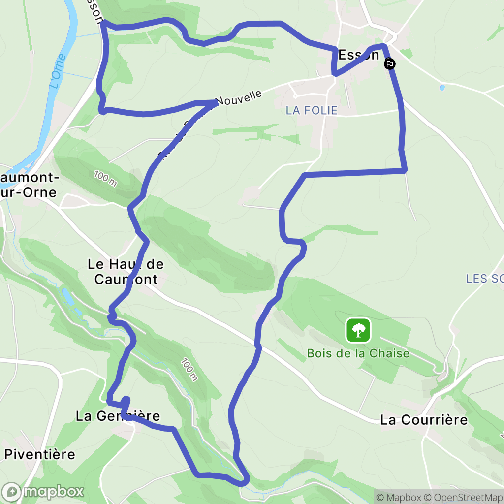Esson : carte du parcours de randonnée - France