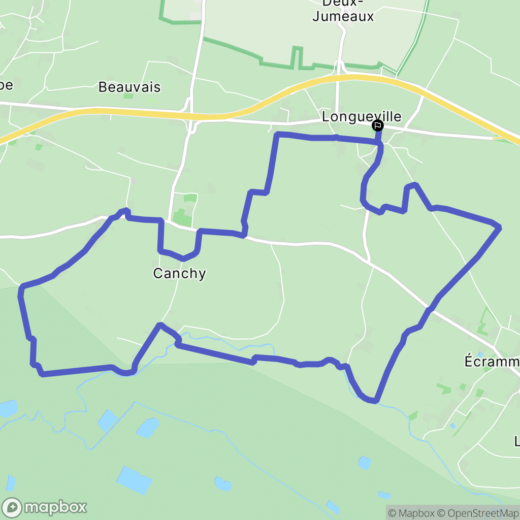 Longueville : carte du parcours de randonnée - France