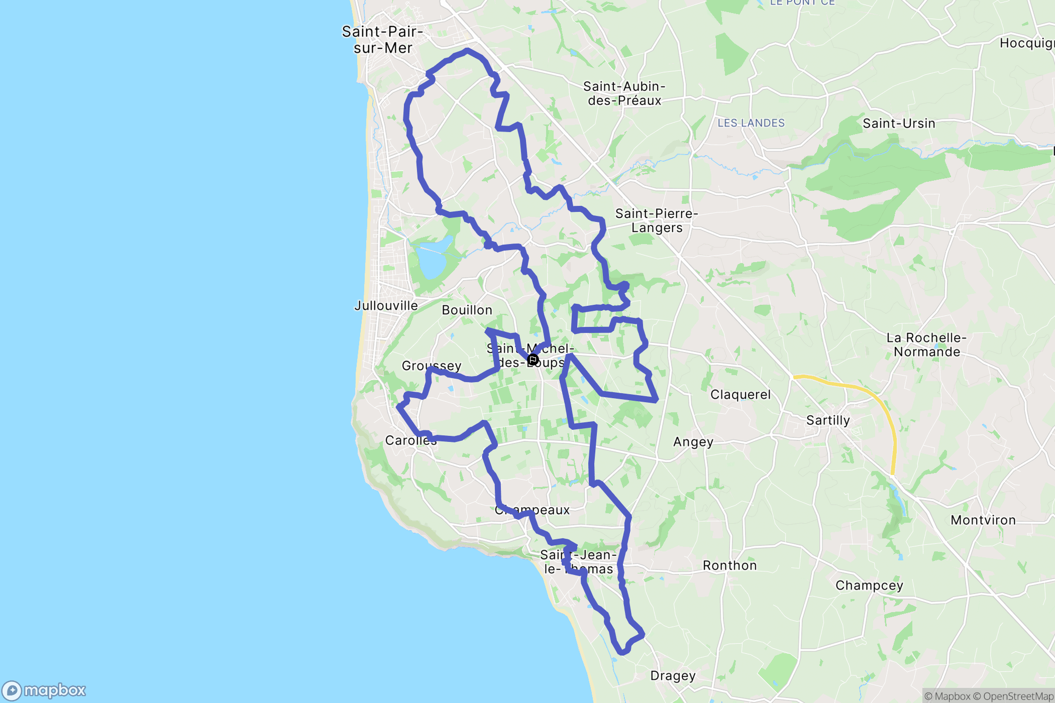 Saint-Michel-des-Loups : carte du parcours de randonnée - France