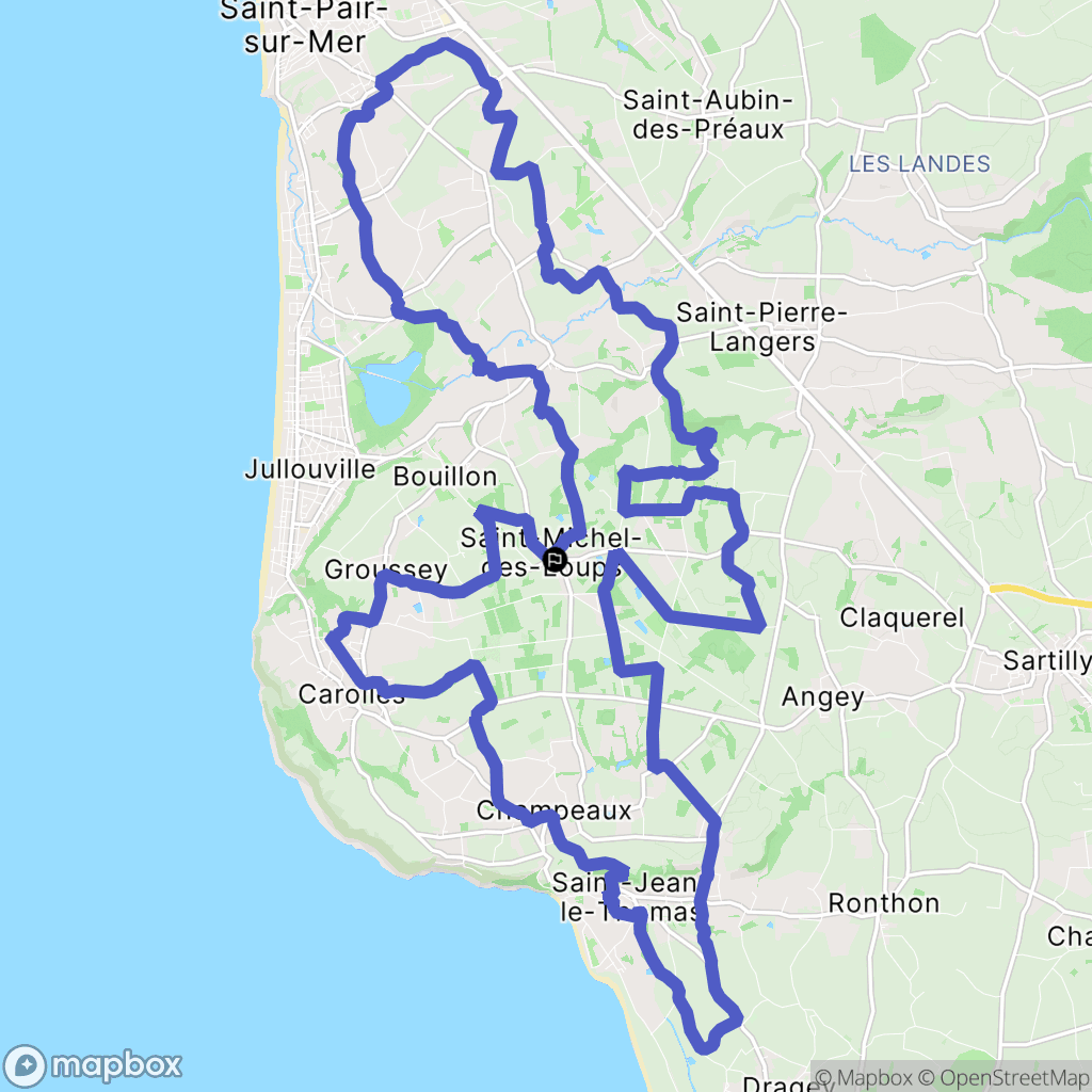 Saint-Michel-des-Loups : carte du parcours de randonnée - France
