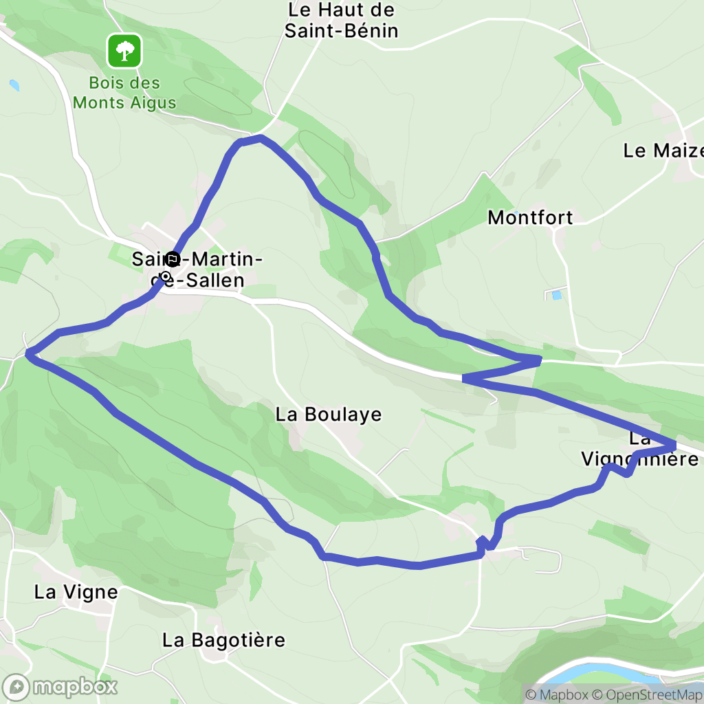 Saint-Martin-de-Sallen : carte du parcours de randonnée - France