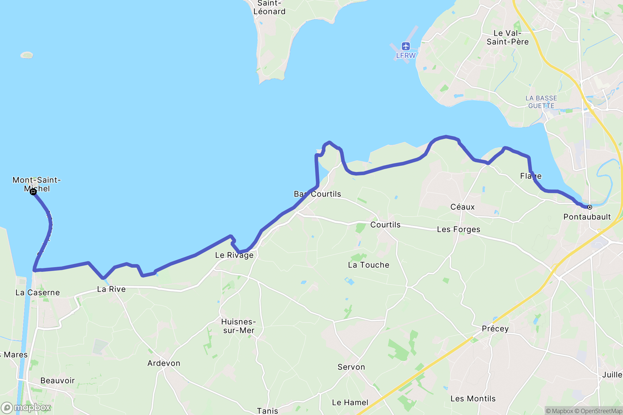Pontaubault : carte du parcours de randonnée - France