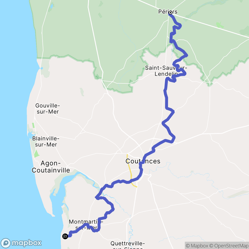 Périers : carte du parcours de randonnée - France